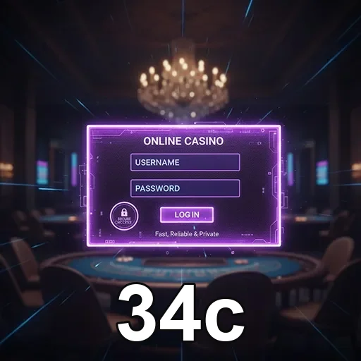 Tela de login da 34c no celular com entrada direta